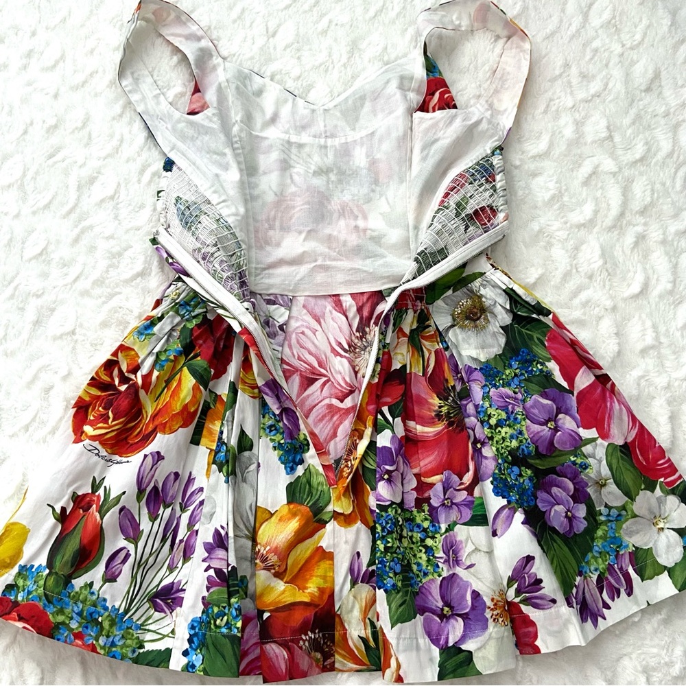 DOLCE & GABBANA Multicolor Floral Print Cotton Mini Dress Top and Shorts SET 2pc - Picture 6 of 16